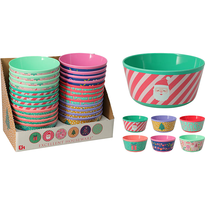 Melaminskål m/ julemotiv 750 ml - flere varianter - assorteret