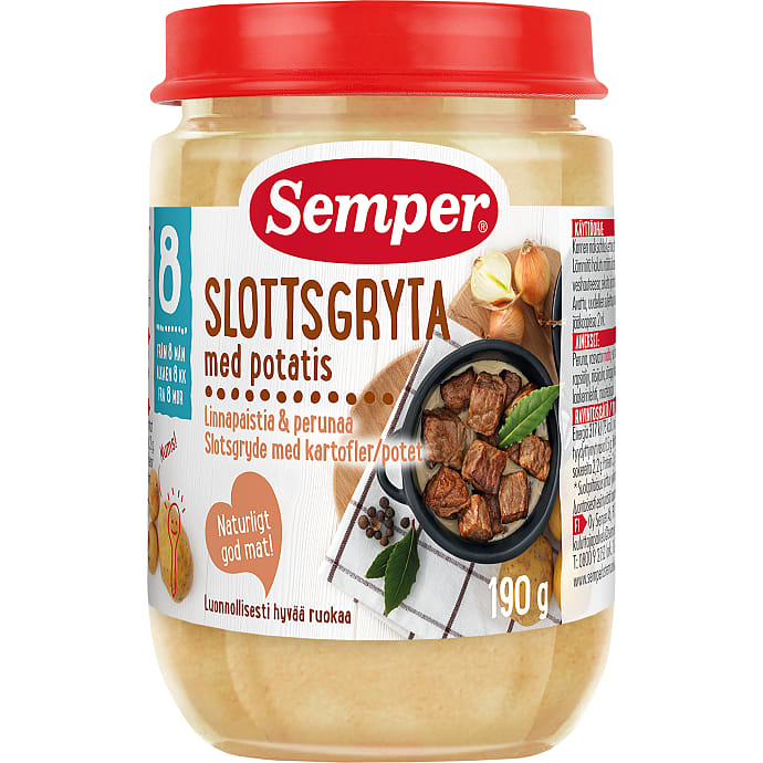Mos m. kartoffel og oksekød fra 8 mdr.