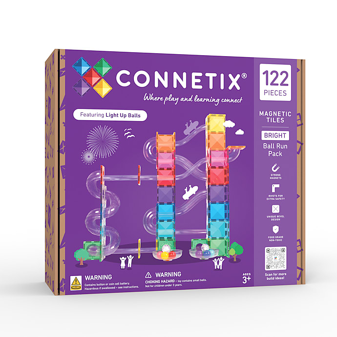 Connetix magnetsæt kuglebane 122 dele - lys