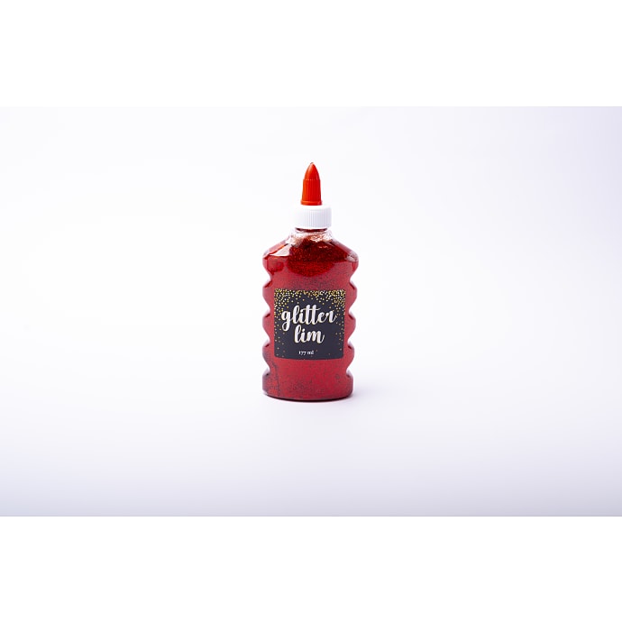 Glitter lim - 177ml rød
