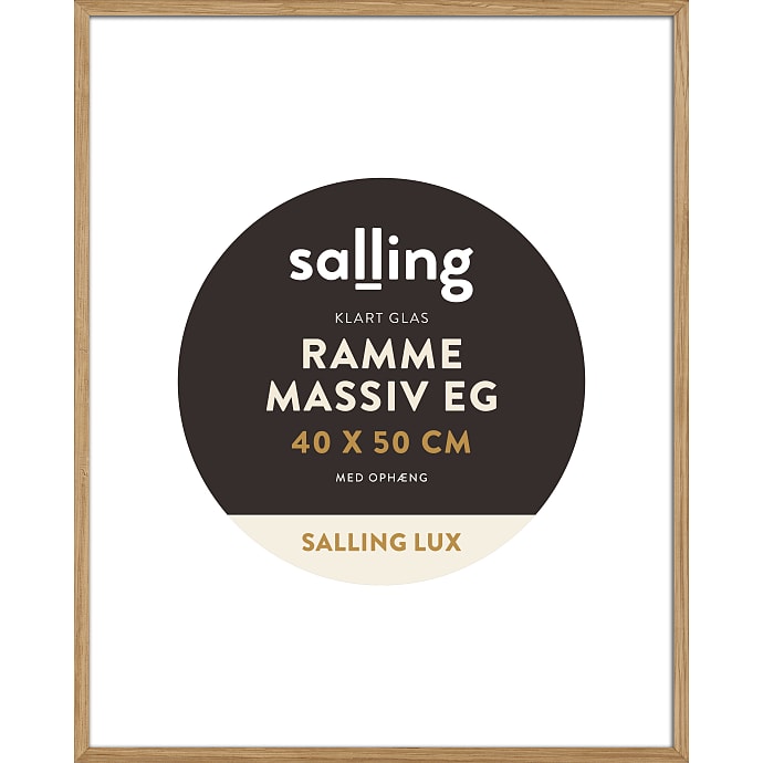 Ramme i massiv eg m. glas - 40x50 cm