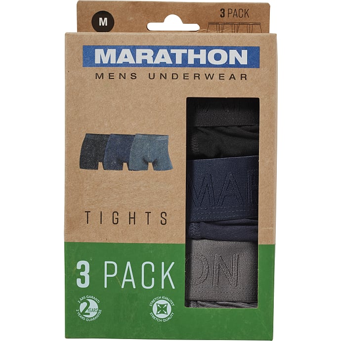 Marathon Herre 3-pak Tights str. 3XL