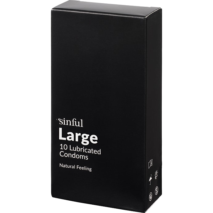 Sinful large kondomer 10 stk