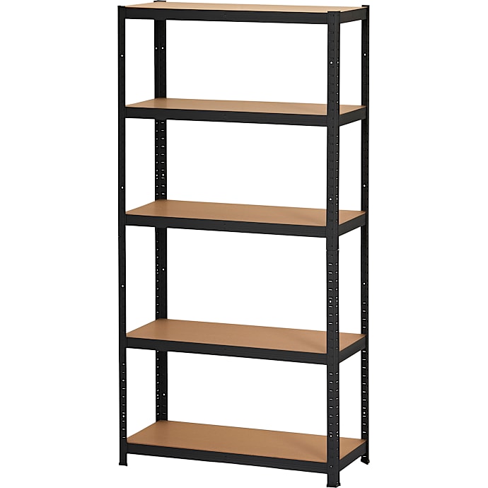 Probuilder Stålreol med 5 hylder sort