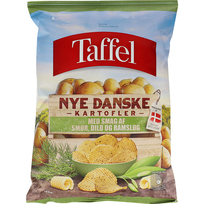 Chips m. smør, dild og ramsløg smag