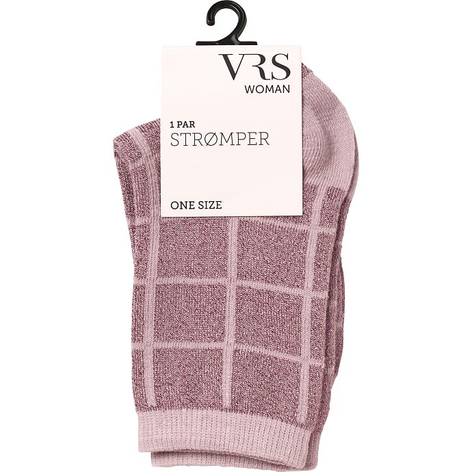 VRS dame glimmerstrømper str. onesize - ternet