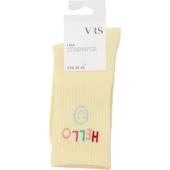 VRS Woman Tennisstrømper str. 39/42 Gul 1 stk