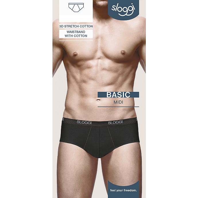 Sloggi Herre Midi Basic XL Sort