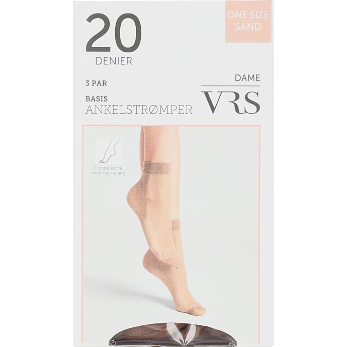 VRS Woman Ankelstrømper 3-pak One Size Sand