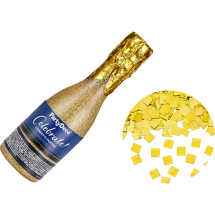 PartyDeco Champagne Konfettirør Guld