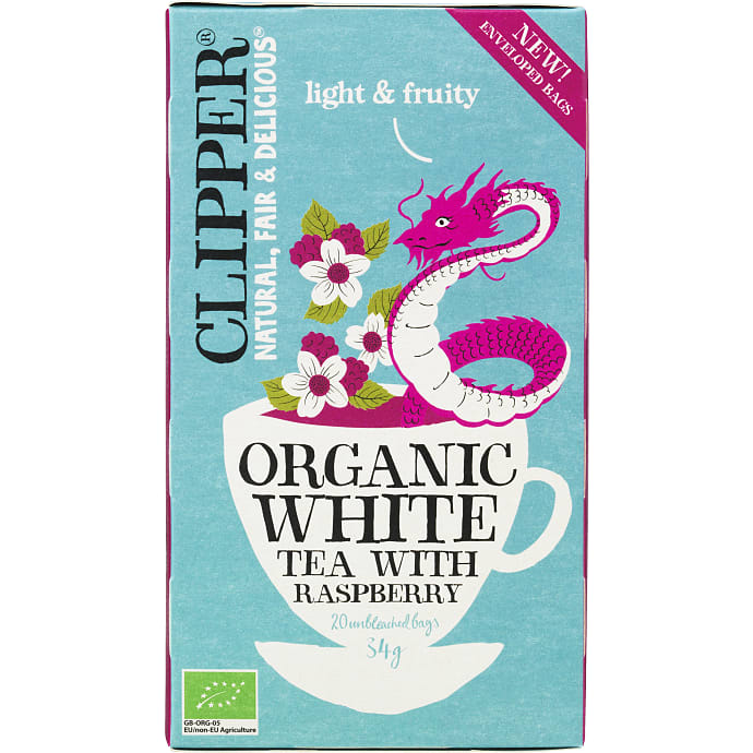 Hvid te m. hindbær øko