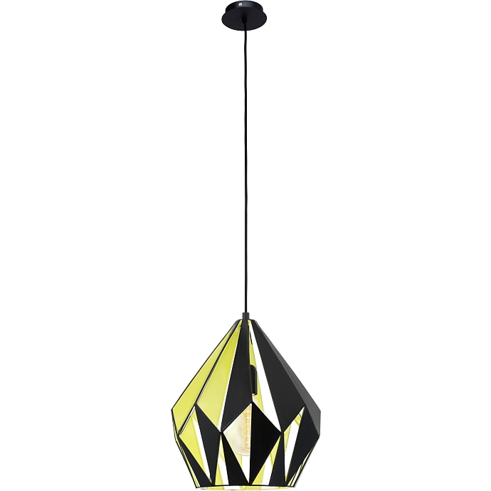 Eglo Vintage Triangle pendel sort/gul