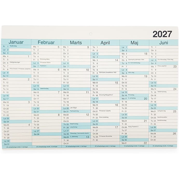 Kalender 2027 - pap