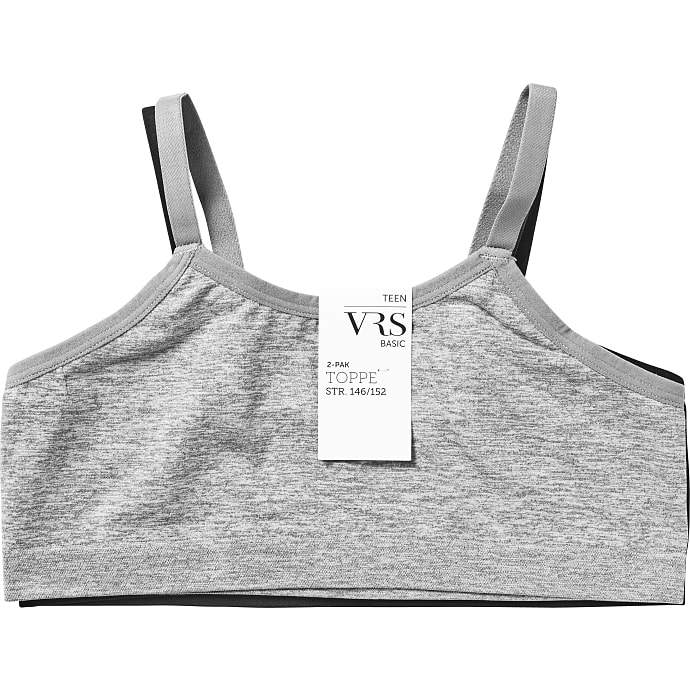 VRS teen 2-pak microfiber top 170 - grå/sort