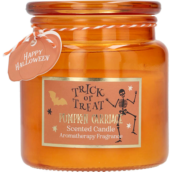 Halloween duftlys i glas - orange