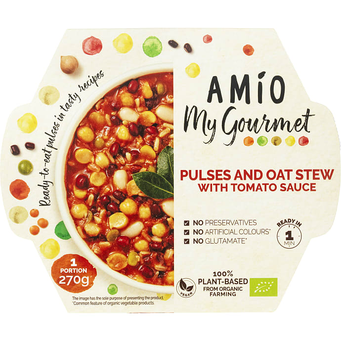 Amio Gryderet m. bælgfrugter, havre og tomatsauce