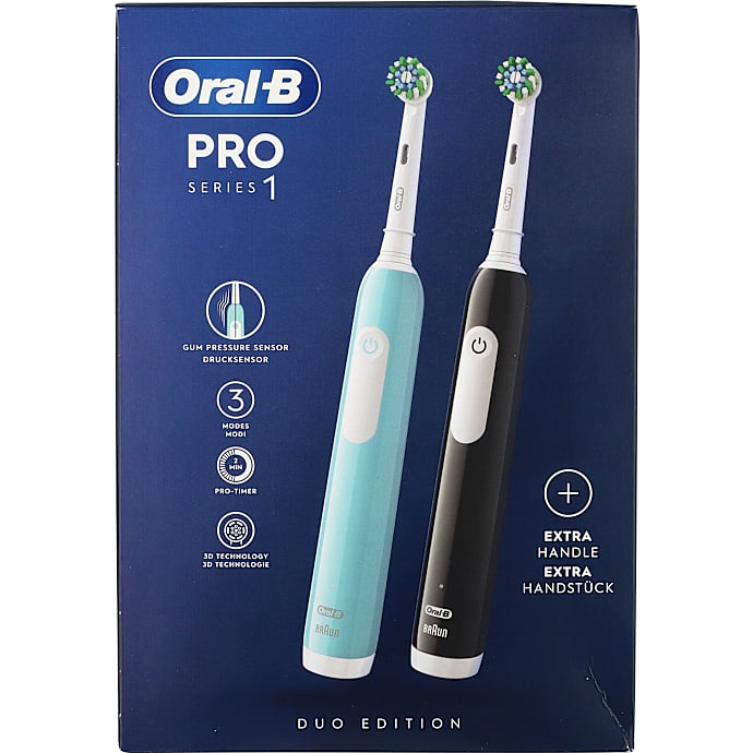 Oral-B Pro Series 1 Duo elektriske tandbørster - blå og sort