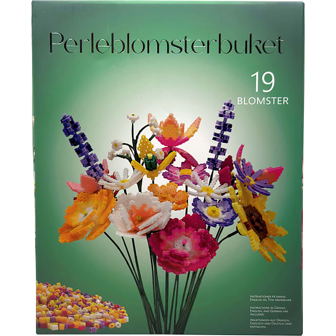 Kreativt perlesæt - buket med 19 blomster