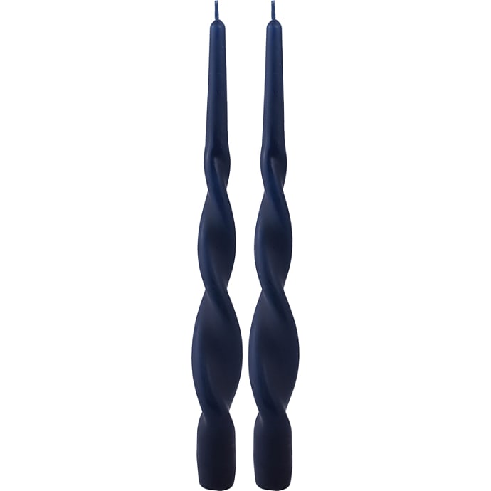 Windsor snoede stagelys 28 cm 2-pak - mørkeblå