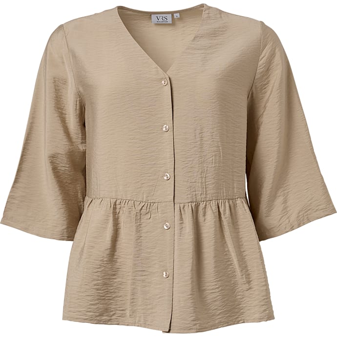 VRS Dame Bluse med V-hals - Brun
