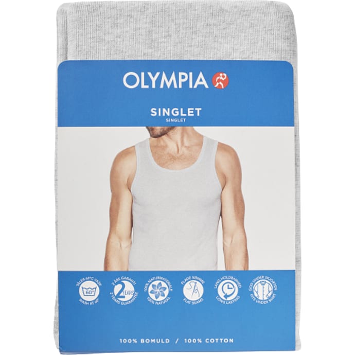 Olyampia herre singlet str. XL - grå