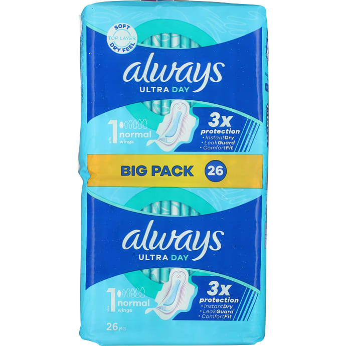 Always Ultra Normal bind m. vinger 26 stk