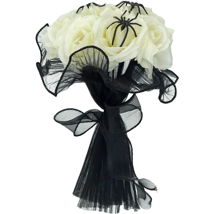 Halloween rosenbuket - sort og hvid