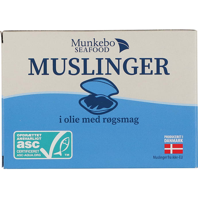 Muslinger i olie m. røgsmag