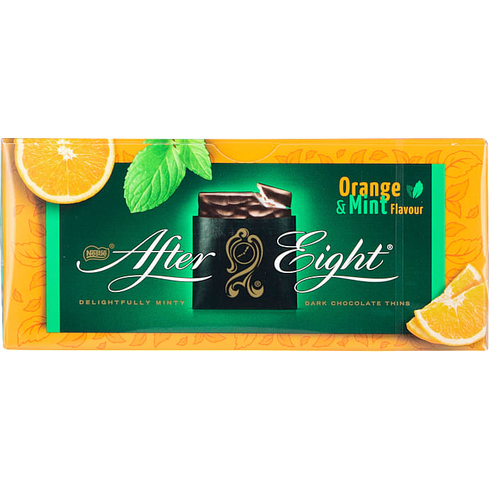 Mørk chokolade m. pebermyntefyld og appelsinsmag – produktbillede
