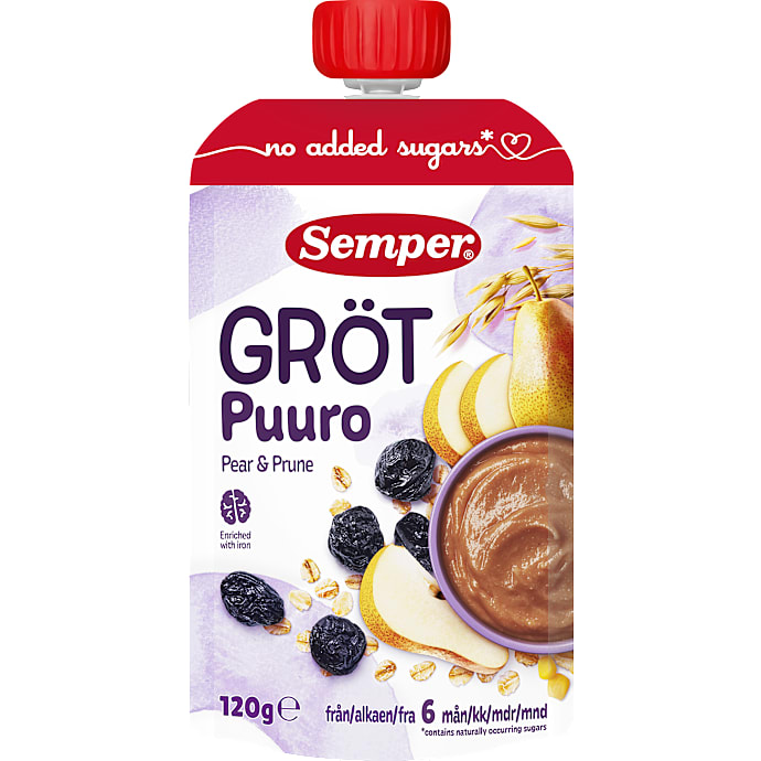 Semper Grødpouch Pære & Sveske 120 g