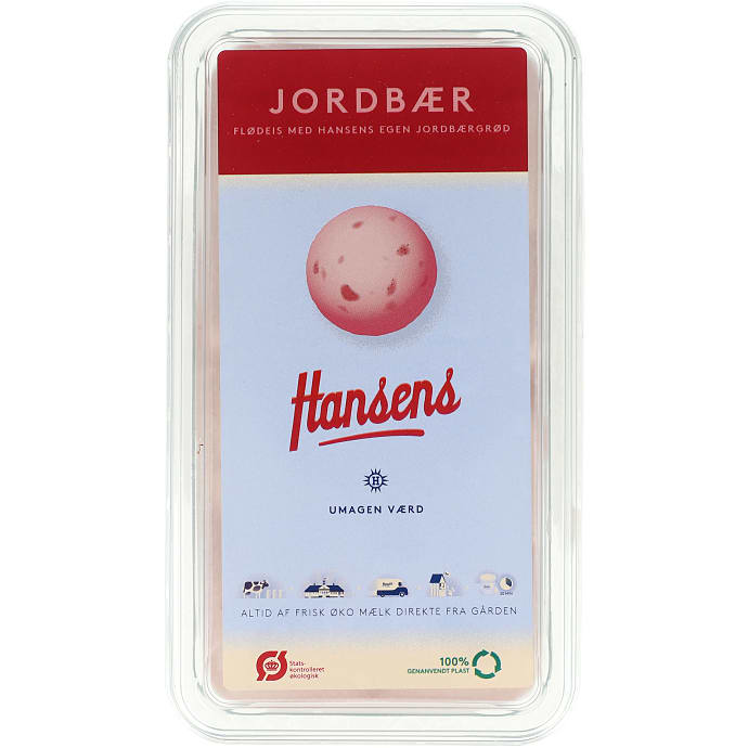 Flødeis m. jordbær øko