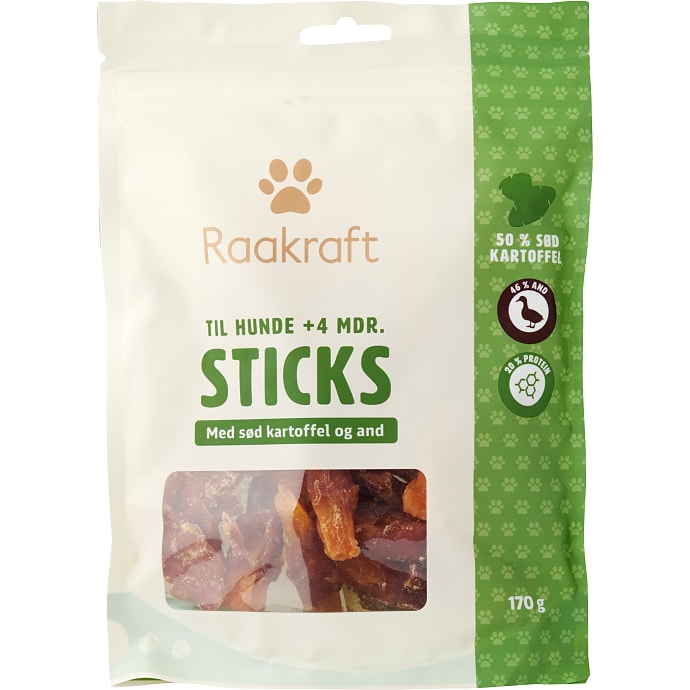 Raakraft Godbidder med And og Sød Kartoffel