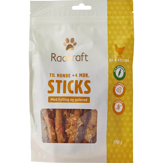 Raakraft Tyggepinde med Kylling og Gulerod 170 g
