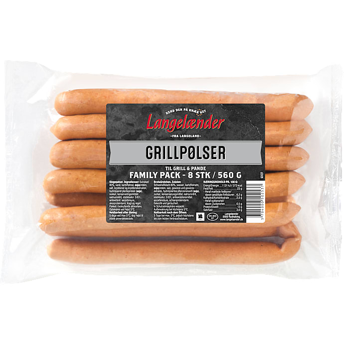 Langelænder Grillpølser 80% Kød