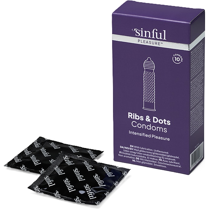 Sinful Ribs & Dots kondomer 10 stk