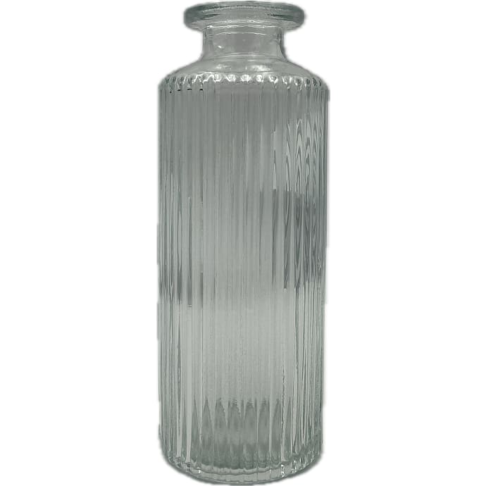 Vase med riller 5,2 x 13,2 cm - klar