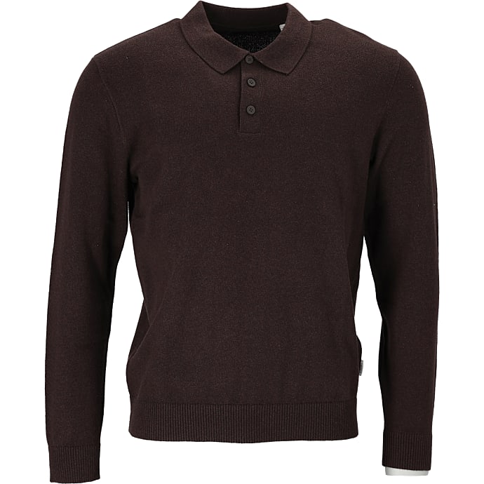 JJ REBEL herre strikket polo str. 2XL - brun