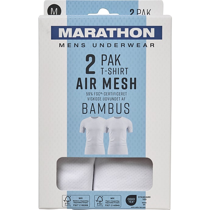 Marathon herre 2-pak undertrøje str. 2XL - hvid