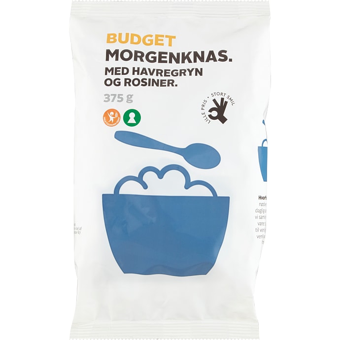 Budget Morgenknas med havregryn og rosiner 375 g