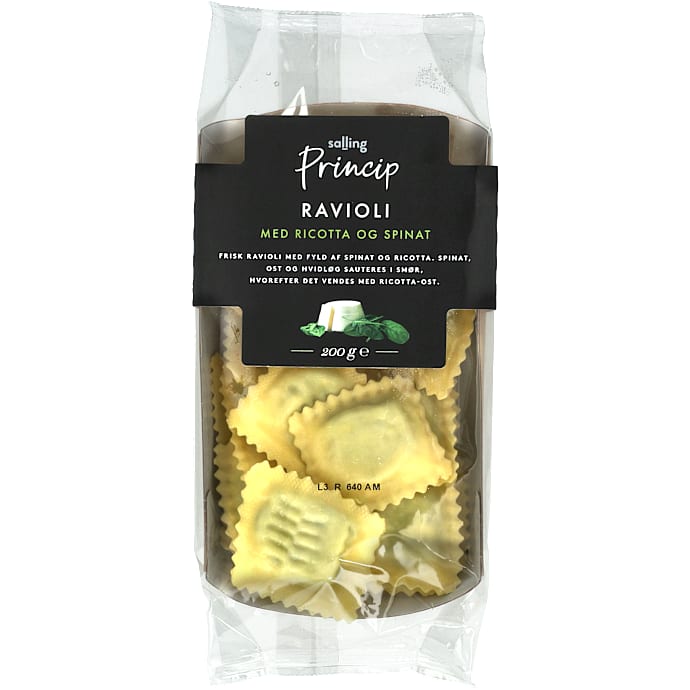 Ravioli m. ricotta og spinat