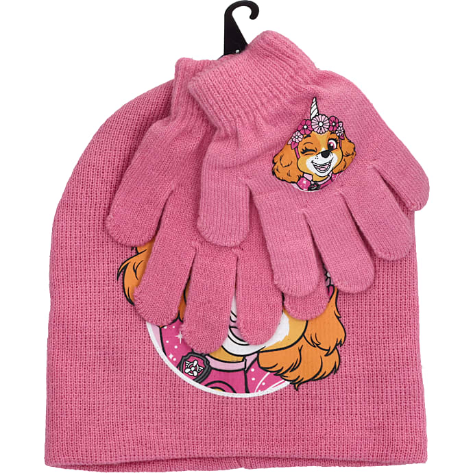 Paw Patrol børne hue/handske sæt str. onesize - pink