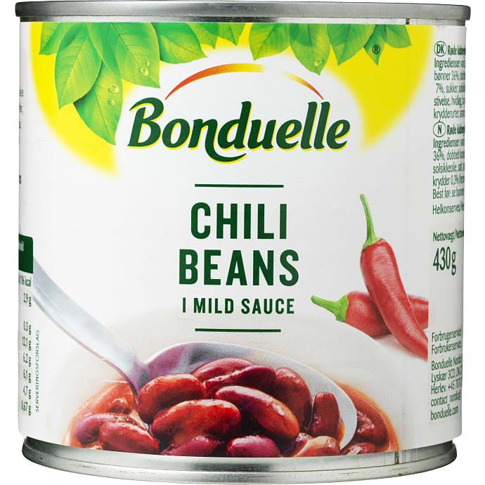 Røde kidneybønner i mild chilisauce