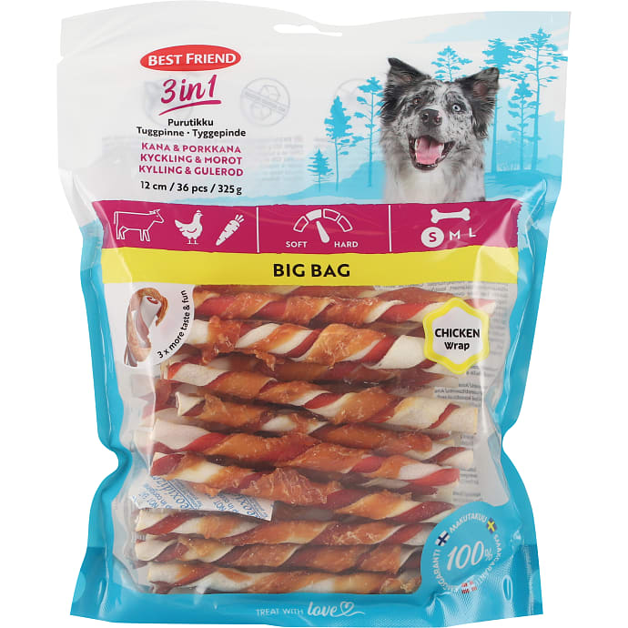 Tyggepinde S m. kylling og gulerødder