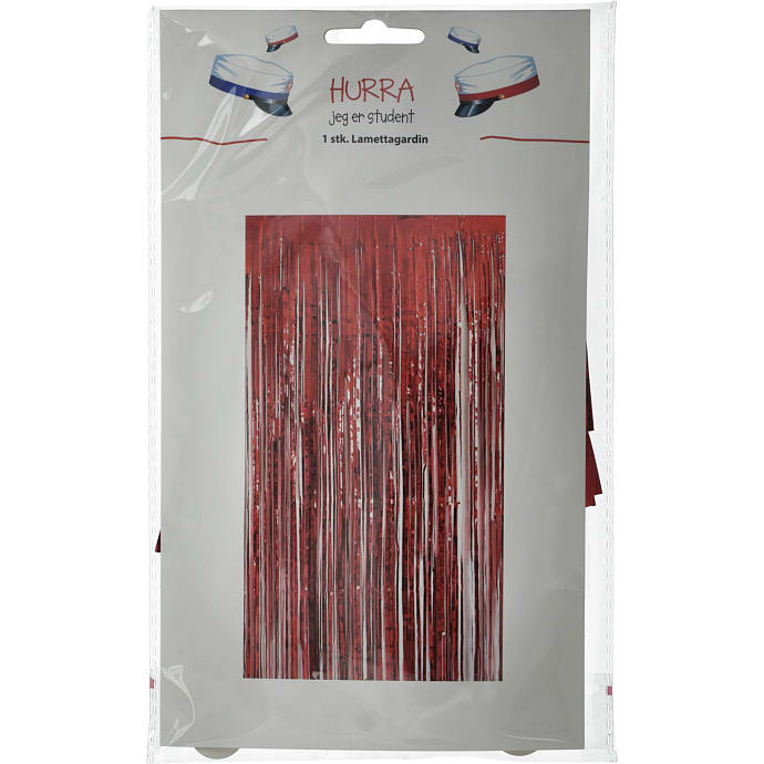 Lamettagardin 90x250 cm Rød
