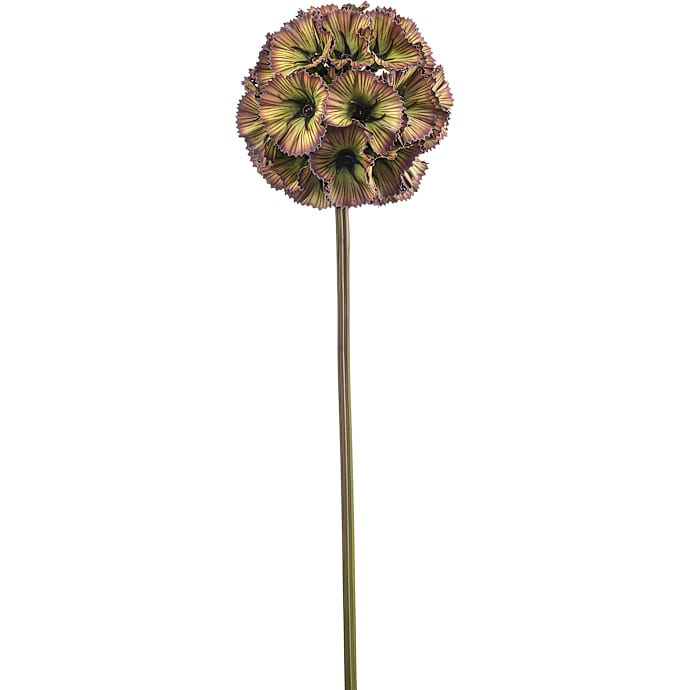 Kunstig blomsterstilk Scabiosa - grøn/lilla