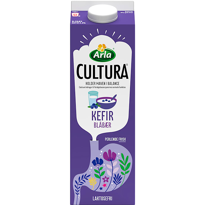 Kefir m. blåbær 2,3% fedt laktosefri