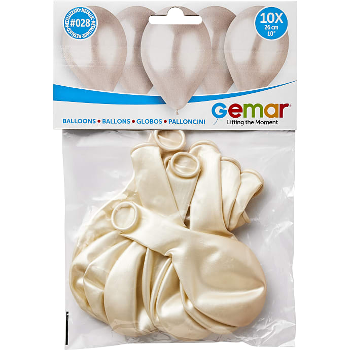 Latexballoner 26 cm 10-pak - perle metal