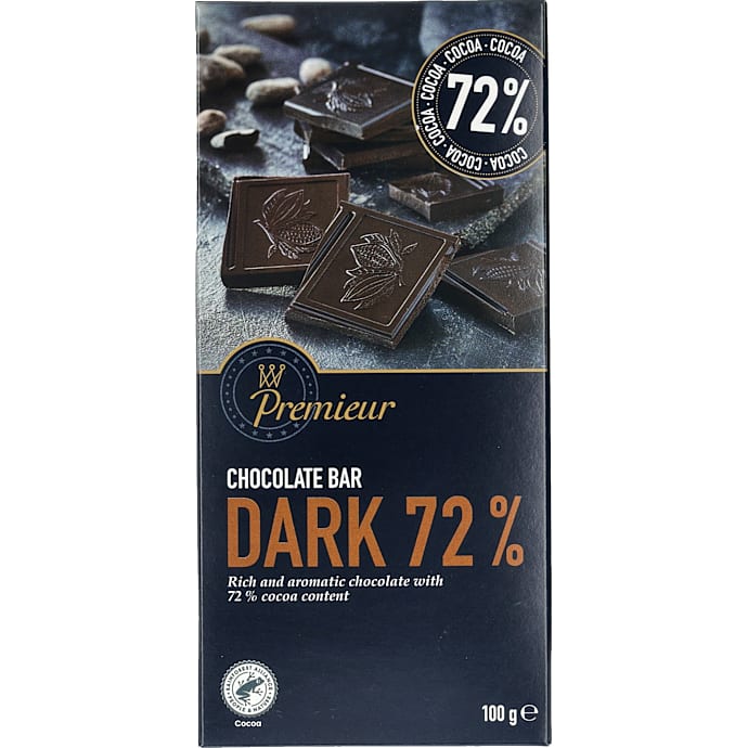 Premieur Mørk chokolade 72% kakao 100 g