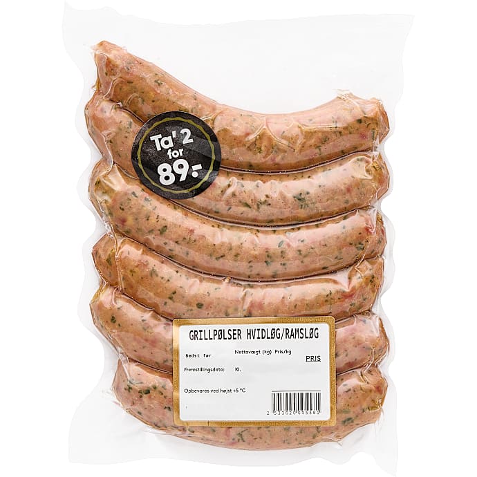 Grillpølse m. ramsløg – produktbillede