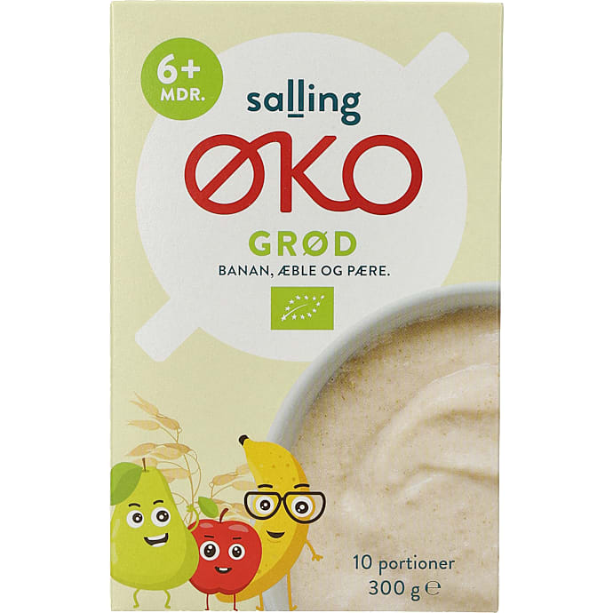 Grød m. banan, æble, og pære fra 6 mdr. øko